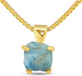 Genuine Raw pendant chain necklace - Real rough birthstone pendant