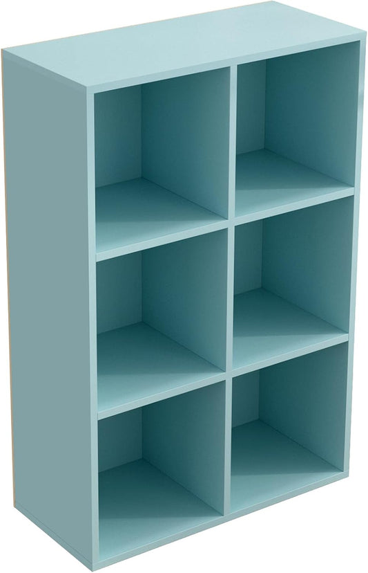 6-Cube Storage Shelf Bookcase - Stylish Wooden Open Bookshelf