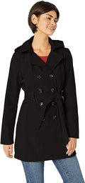 Soft Shell Trench Coat with Detachable Hood - Versatile Weather Layer