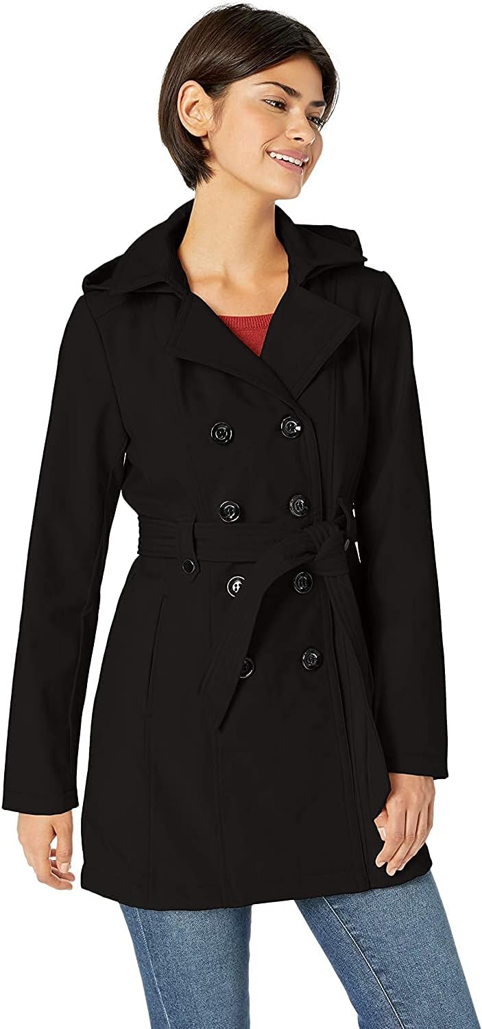Sebby Collection Women's Soft Shell Trench Coat for All Seasons