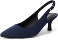 Women's Kitten Heels Slingback Pointed Toe Pumps - Low Heel Elegance