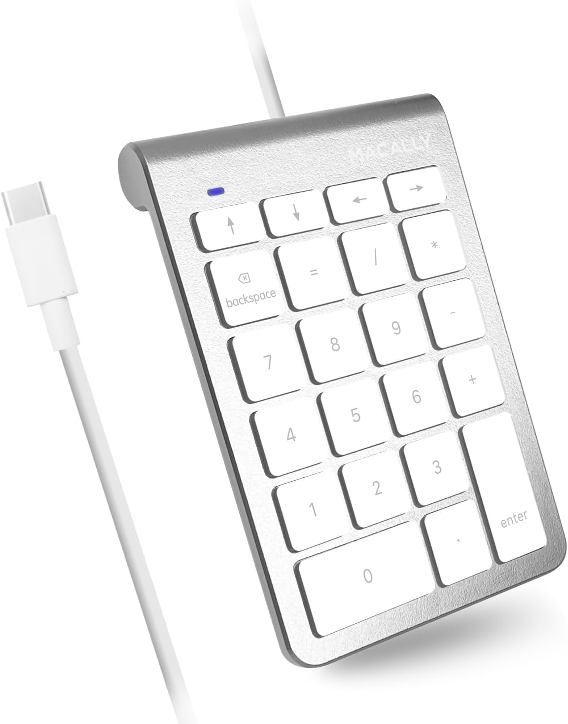 Macally USB C Number Pad - 10 Key Numpad for Easy Laptop Typing