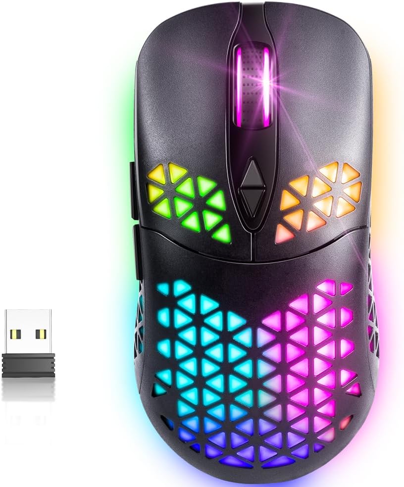 Wireless Gaming Mouse - 60-Hr Play, 4 DPI, RGB, 7 Buttons