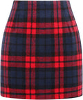 Wool Plaid Mini Skirt High Waisted Bodycon Pencil Skirt (Style H3HR)