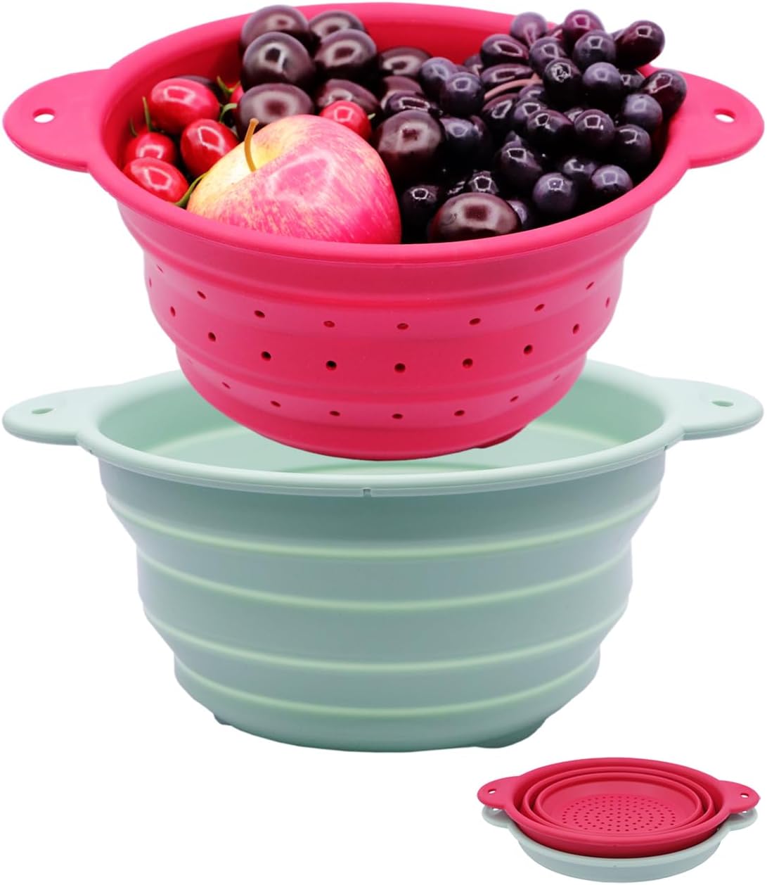 FUSMYE 2-in-1 Collapsible Colander: Portable & BPA-Free!