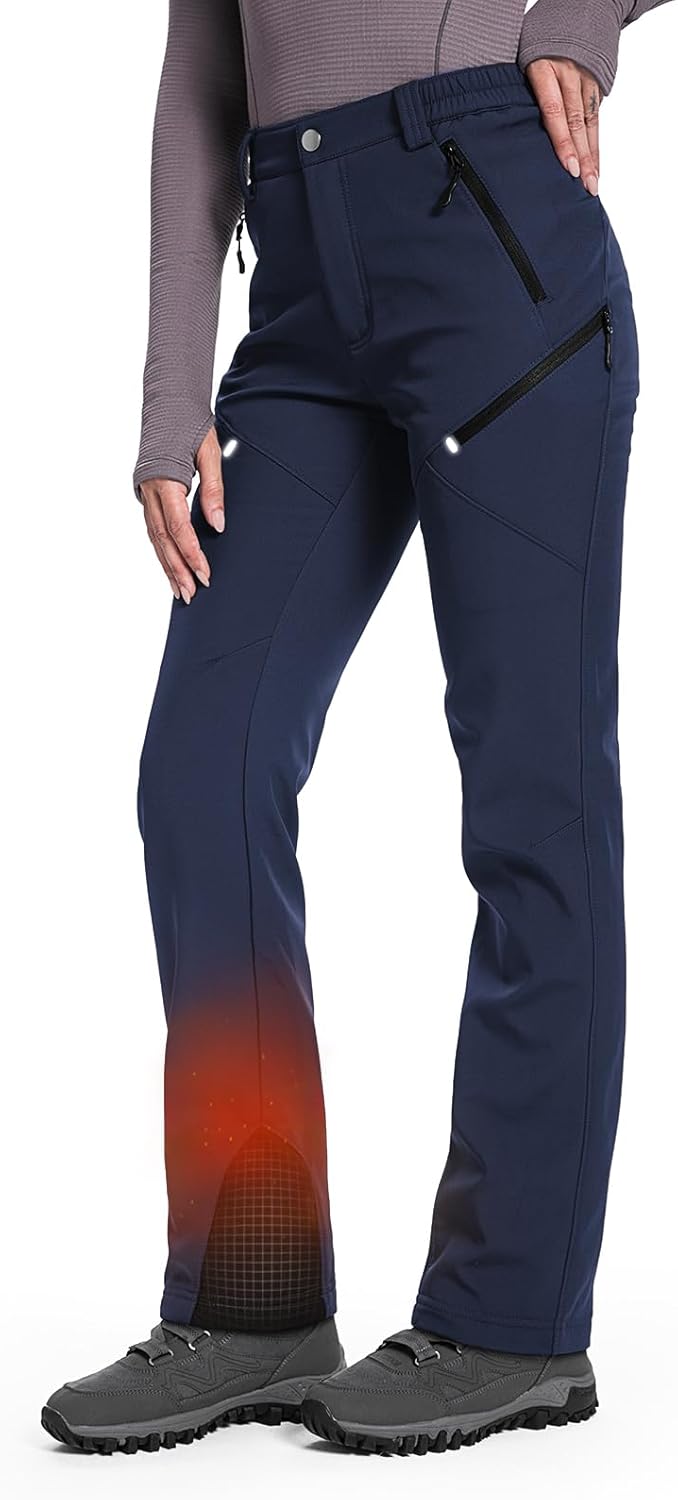 Moosehill Women's Fleece Lined Hiking Pants for Winter Adventures