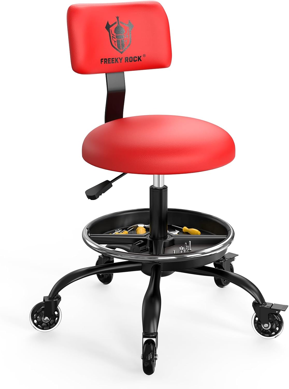 Rolling Shop Stool with Wheels for Garage and Salon Use