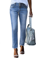 Sidefeel High Waisted Straight Leg Jeans - Comfortable Tummy Control