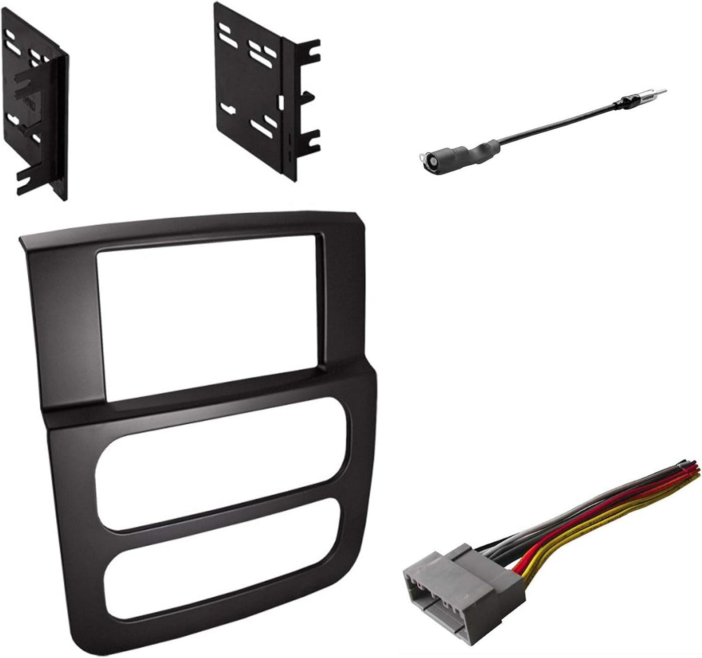 Double DIN Radio Dash Kit with Antenna Adapter for Dodge RAM