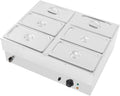 DYNAMI 110V 1500W Commercial Buffet Food Warmer - 6 Pan Large Capacity