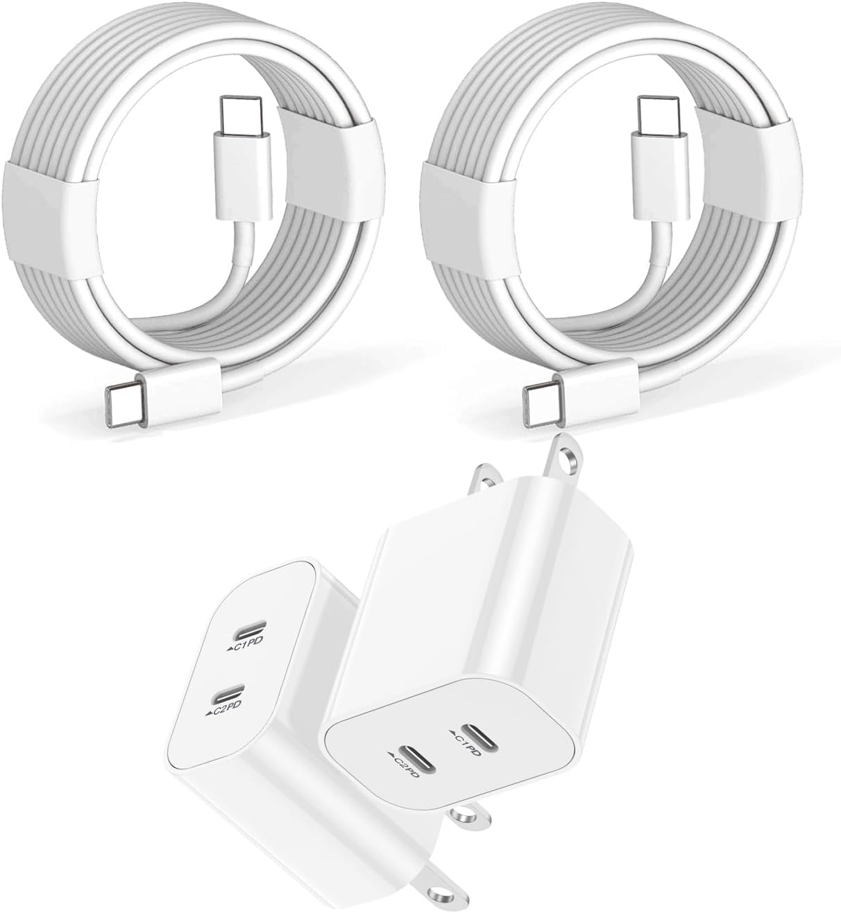 iPhone 16 Chargers Fast Charging 2Pack 40W Dual Port Block