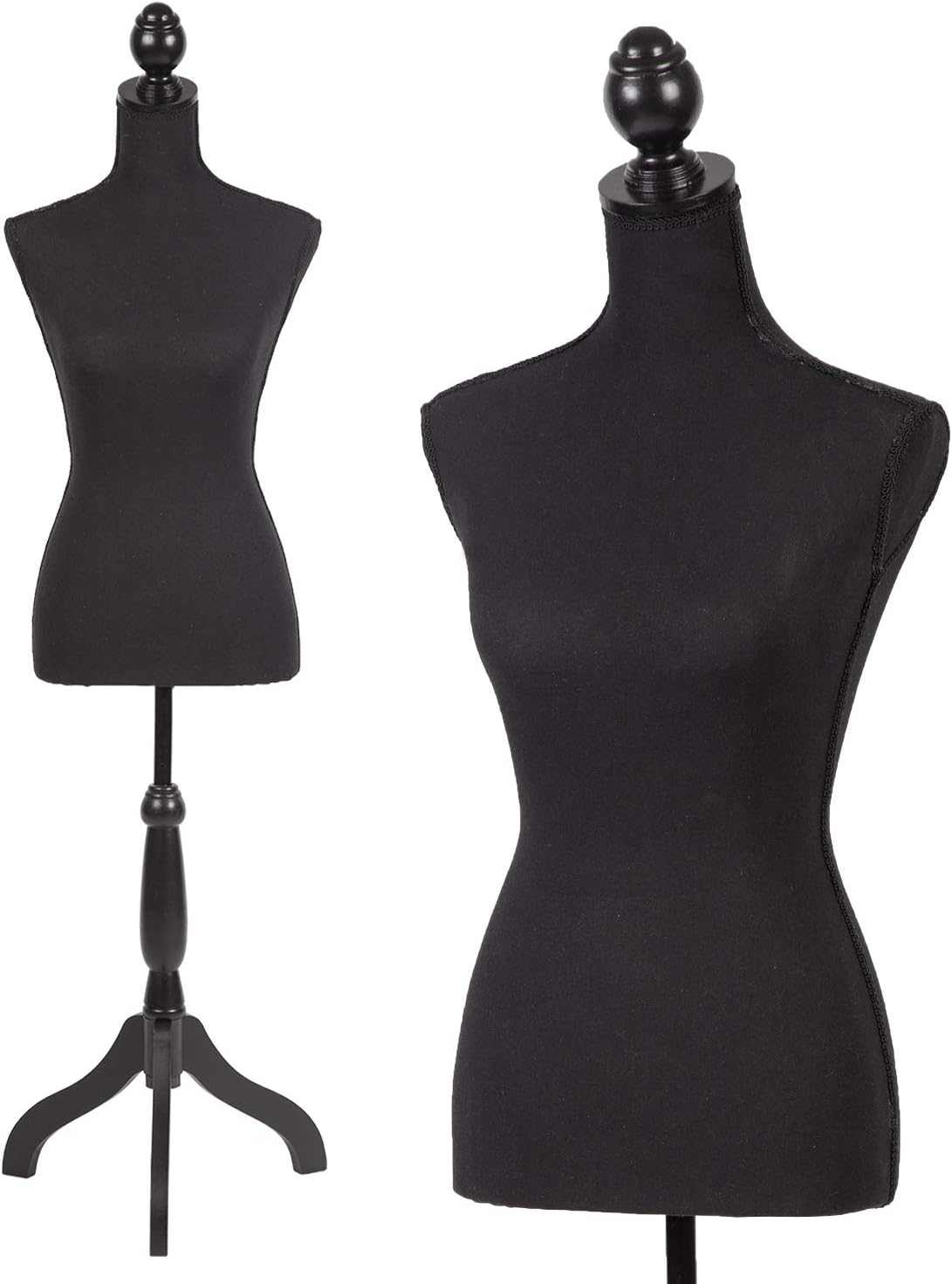 Female Mannequin Torso Dress Form with Adjustable Height 60-67 in