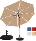 Solar 104 LED 11ft Patio Umbrella - Fade-Free, UV-Resistant Shade