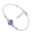 Raw tanzanite chain bracelet - Genuine rough tanzanite birthstone