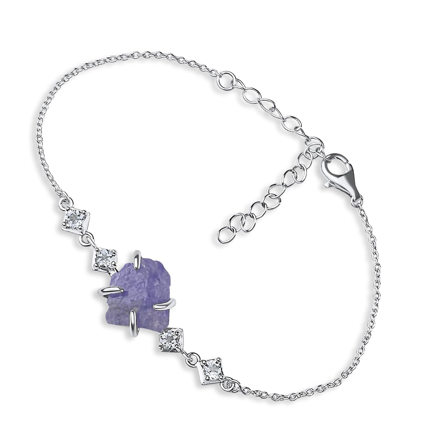 Raw tanzanite Chain Bracelet for Birthstone Gift on Any Occasion