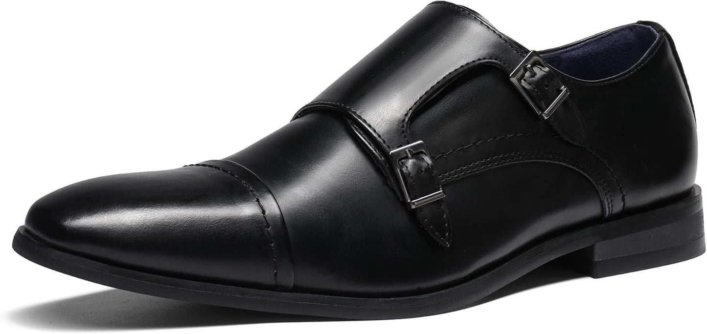 Bruno Marc Men's Dress Loafer Shoes with Monk Strap Design