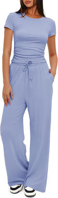 Darong Women's 2 Piece Lounge Set - Comfortable Wide Leg (Style QM9G)