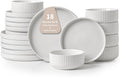 Pure & Practical Plates and Bowls Set for 6 - 18 Piece Dinnerware
