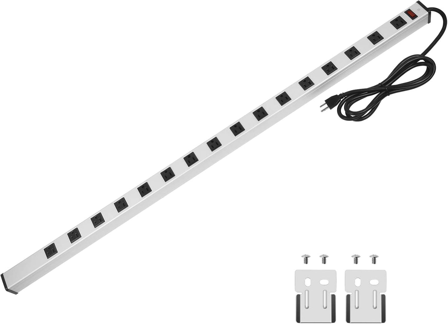 Long Heavy Duty Power Strip with 16 Outlets for Industrial Use