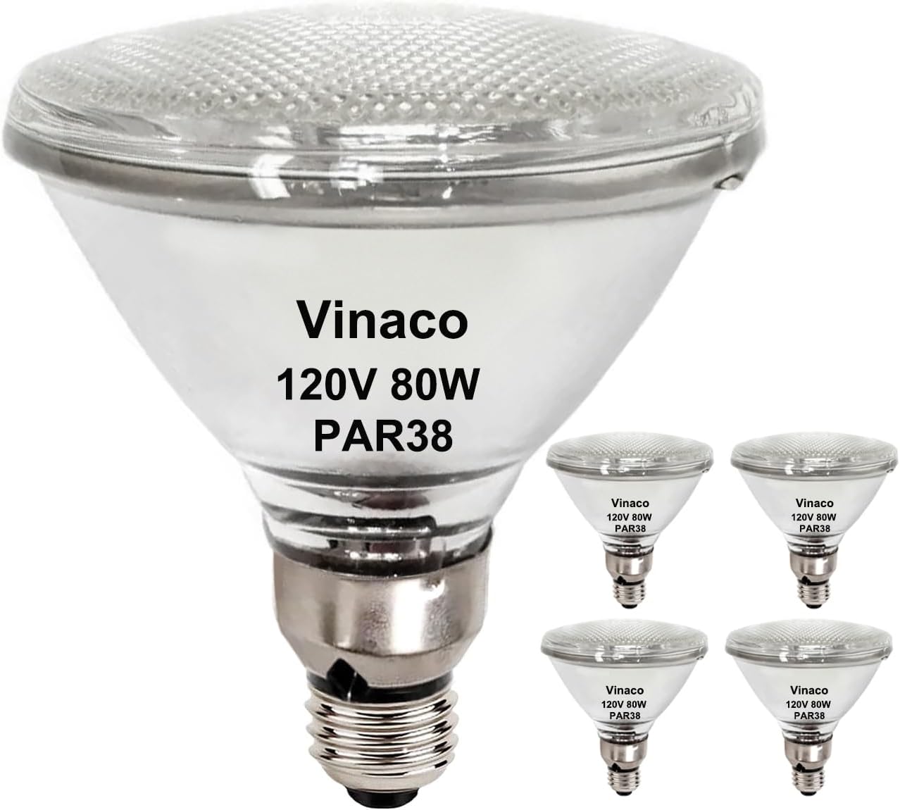 Vinaco PAR38 Halogen Flood Light Bulbs Dimmable for Indoor/Outdoor