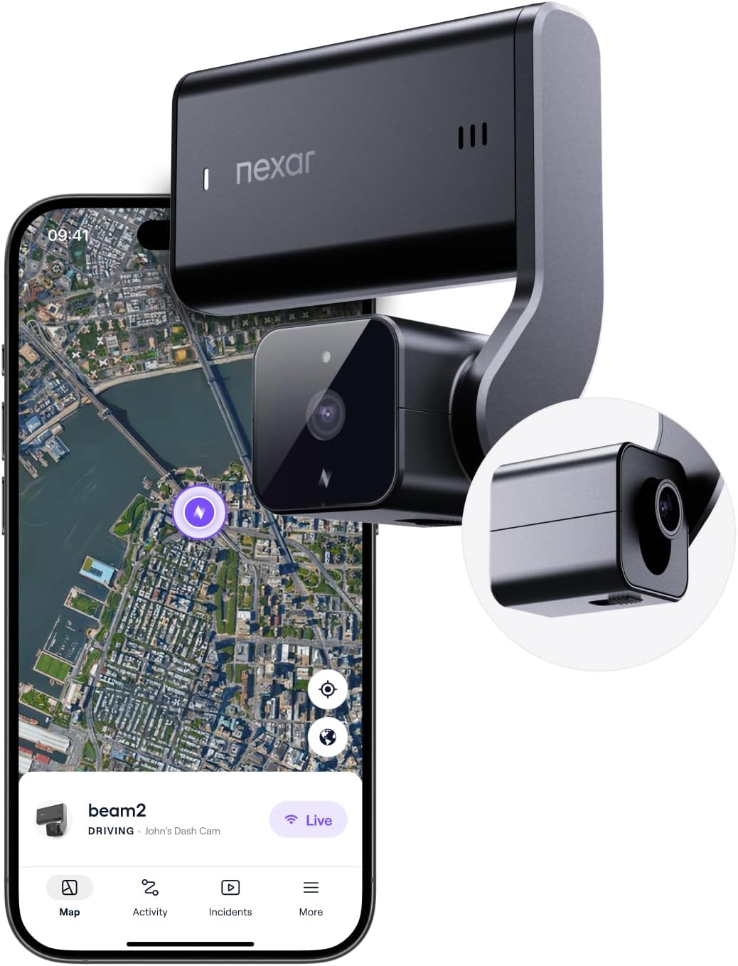 Nexar Beam2 Dash Cam with 2K QHD and Unlimited Cloud Storage