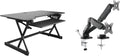 40 in Height Adjustable Standing Desk Converter with Dual Monitor Arm
