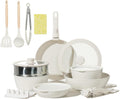 21PCS Pots and Pans Set Ceramic Non Stick Cookware - Removable Handles