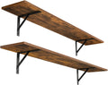 Extra Large Wall Shelves 47.3in Set of 2 - Rustic Brown Floating