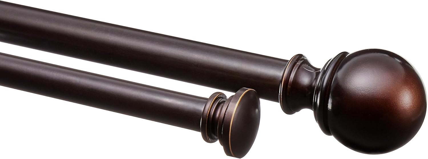 Adjustable Curtain Rods with Round Finials for Stylish Windows