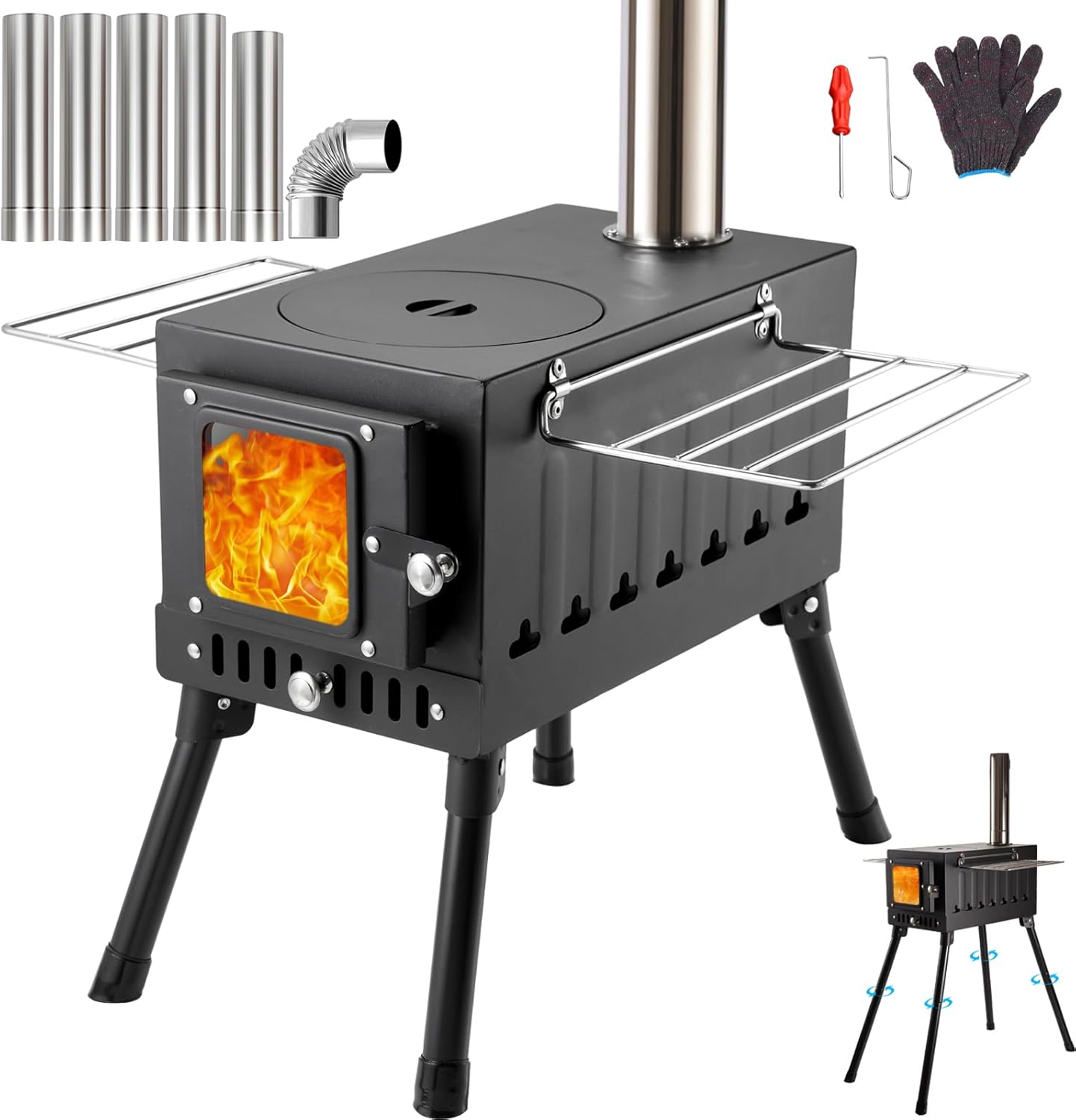 Portable Titanium Wood Stove: Efficient Heating & Cooking