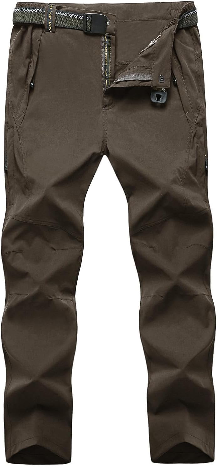 TBMPOY Men's Lightweight Hiking Pants with 5 Zip Pockets