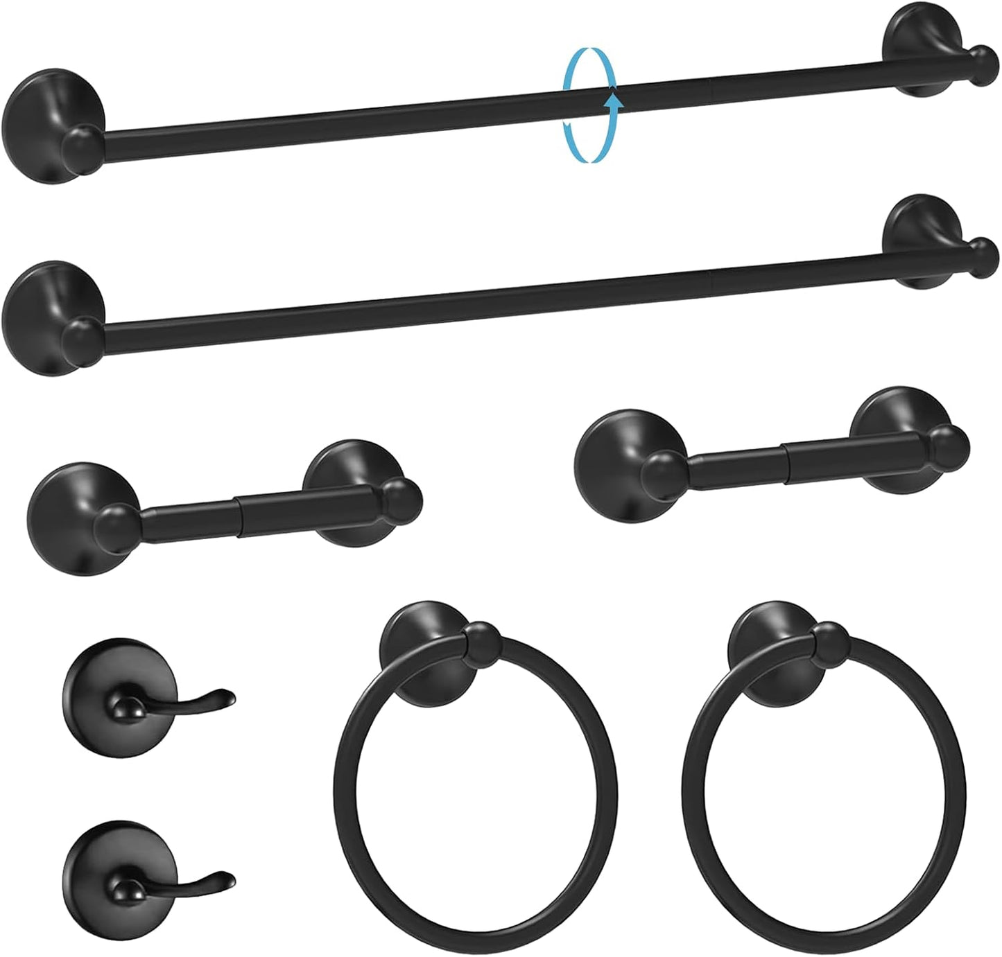 8-Pieces Bathroom Hardware Set for Stylish Home Decor