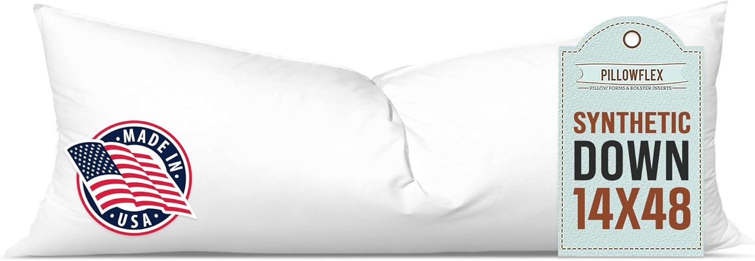 Pillowflex Synthetic Down Pillow Insert - Ultra Soft 14x48