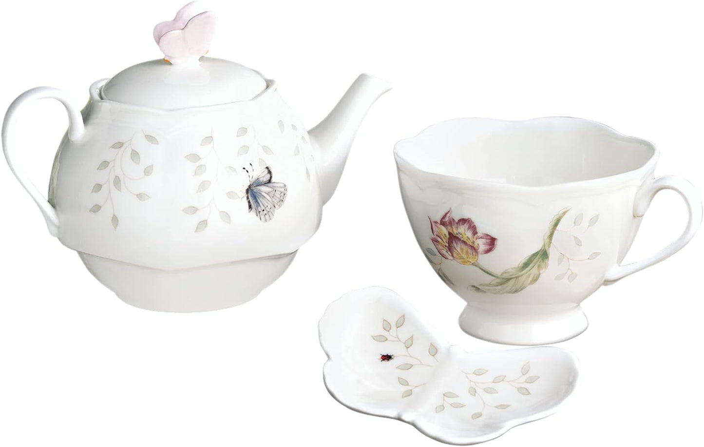 Lenox Butterfly Meadow Teapot with Lid for Elegant Tea Time