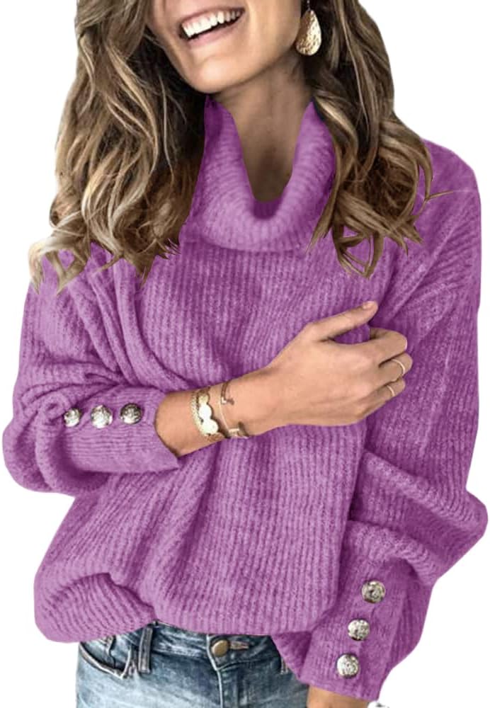 Women's Oversized Turtleneck Chunky Pullover Sweater for Winter