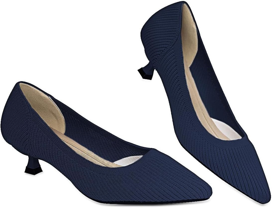 Womens Kitten Heels Pumps Shoes for Work Office Casual Events