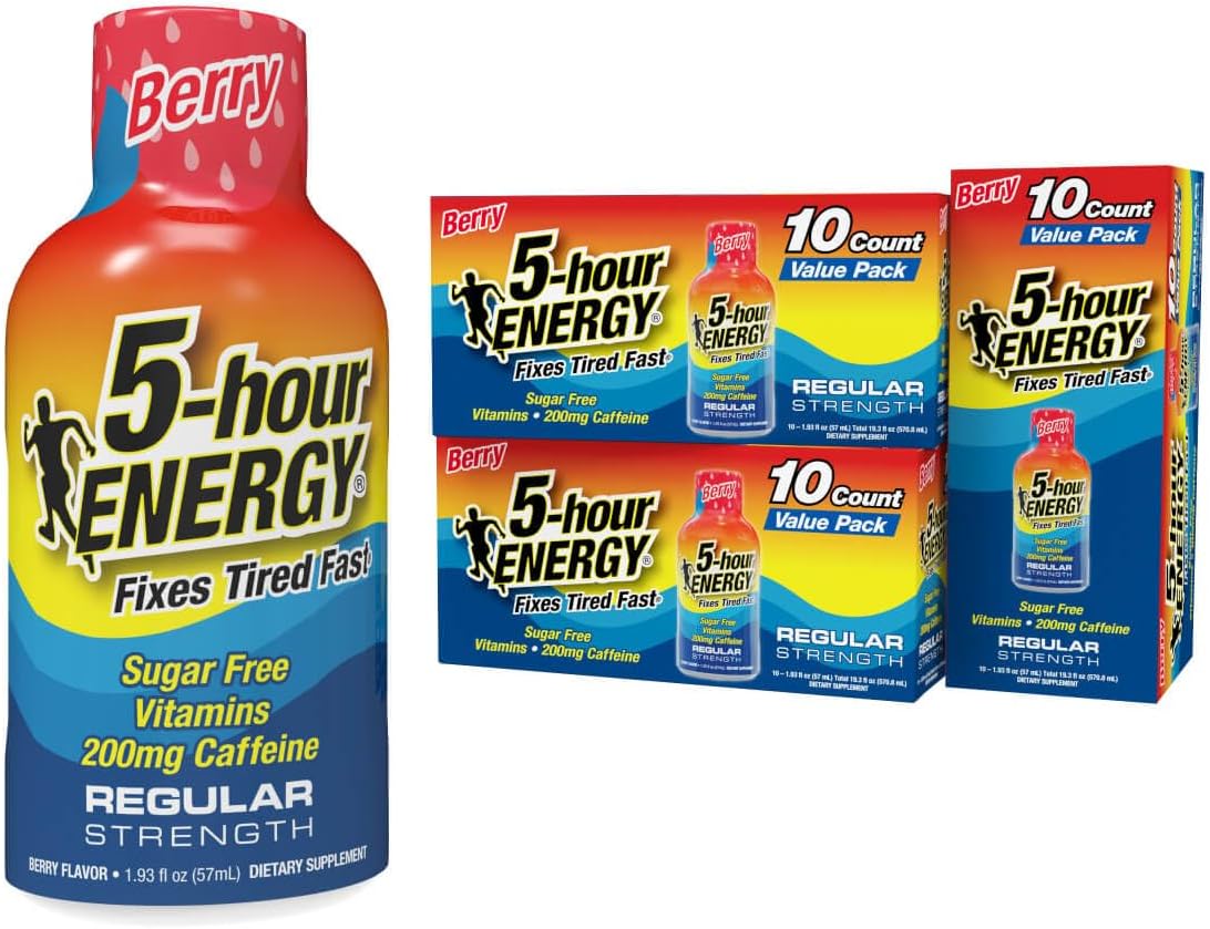 5-hour ENERGY Shots Regular Strength Berry Flavor 30 Count