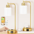 Industrial Table Lamps Set of 2 - Fully Dimmable Bedside Lamps