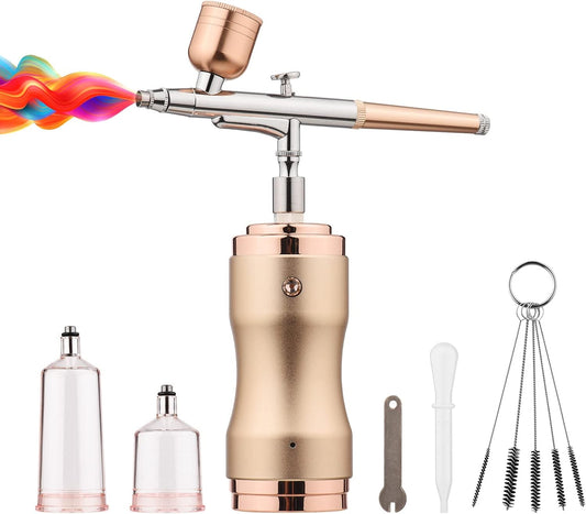 YALIYA Portable Cordless Airbrush Kit - Adjustable Pressure, Built-in Battery