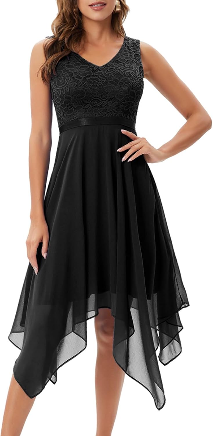 Meetjen Women's Lace Cocktail Dress for Weddings and Parties