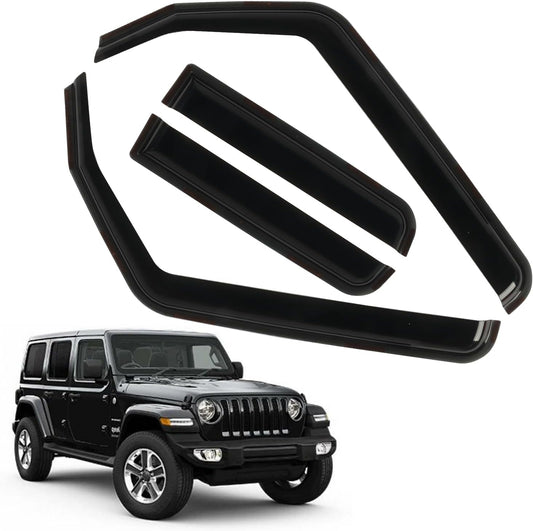 in-Channel Rain Guards for 2018-2025 Jeep Wrangler JL/Gladiator