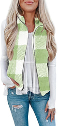 Womens Fuzzy Sherpa Fleece Vest Lightweight Sleeveless Zippered