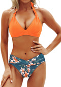 Yonique Women Two Piece Push Up Bikini Set Halter Swimsuit cute