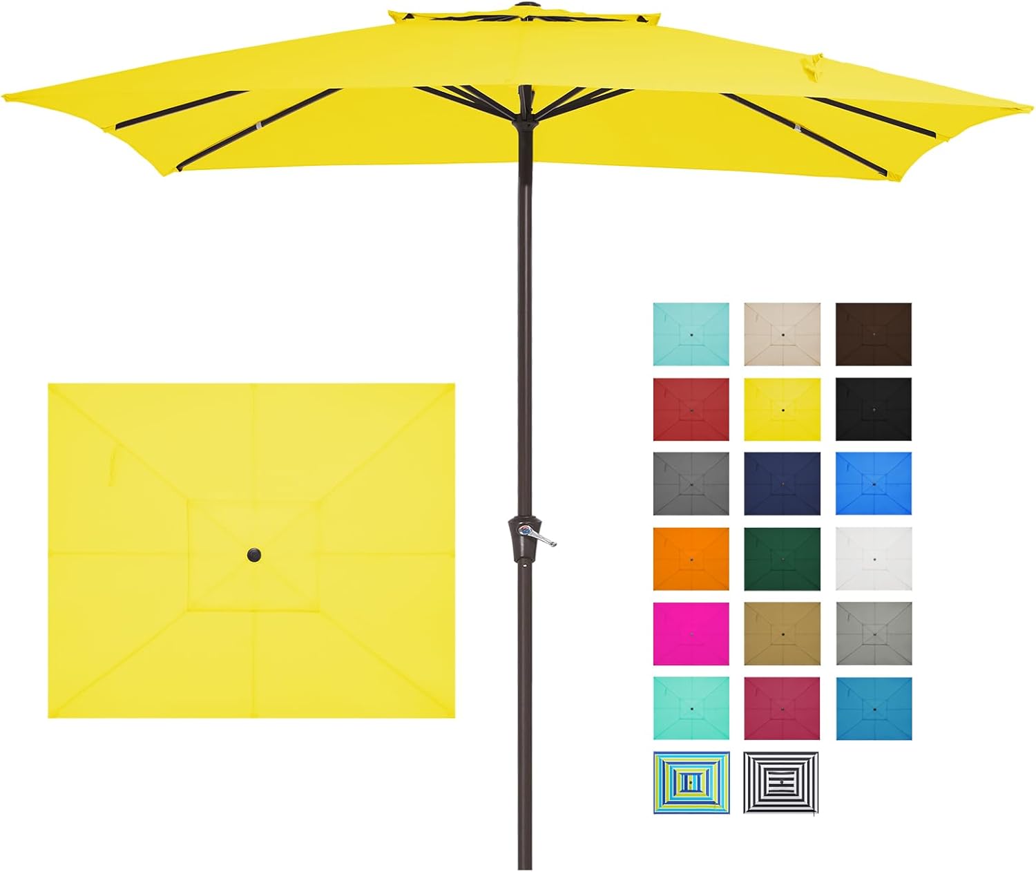 JEAREY 2-Tiers 8x10 ft Rectangular Patio Umbrella for Outdoor