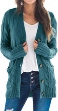 Goranbon Women's Cable Knit Cardigan - Cozy Layered Knitwear