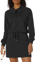 Women's 2 Piece Skort Tracksuit Set - Half Zip Long Sleeve Comfort