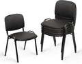 Stacking Waiting Room Chairs PU Leather Armless Office Guest Chair