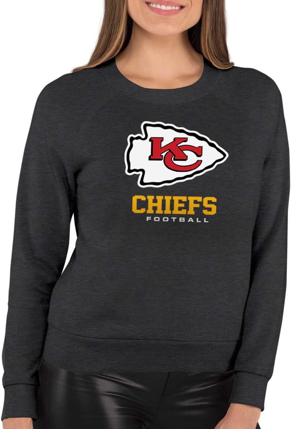 Women's NFL Ultimate Fan Logo Slouchy Crewneck Pullover