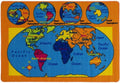 Kids Rug World Map Area Rug 5x7 - Educational, Non-Slip Play Rug