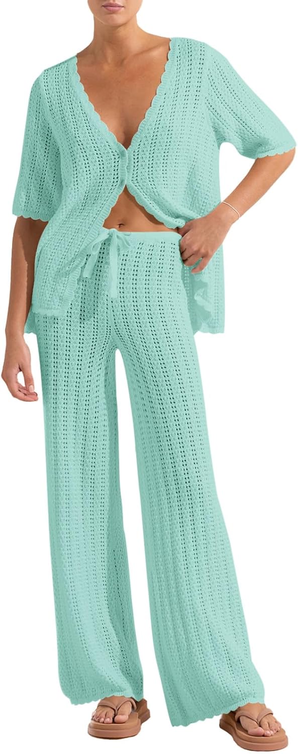 Imily Bela Women's Summer Crochet Swimsuit Cover-Up Set
